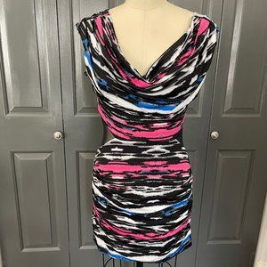 BeBe  Body Fitting dress Size Medium, Abstract Combo colored